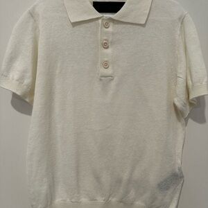 Zara kids  Cream Short-Sleeve Polo Knit